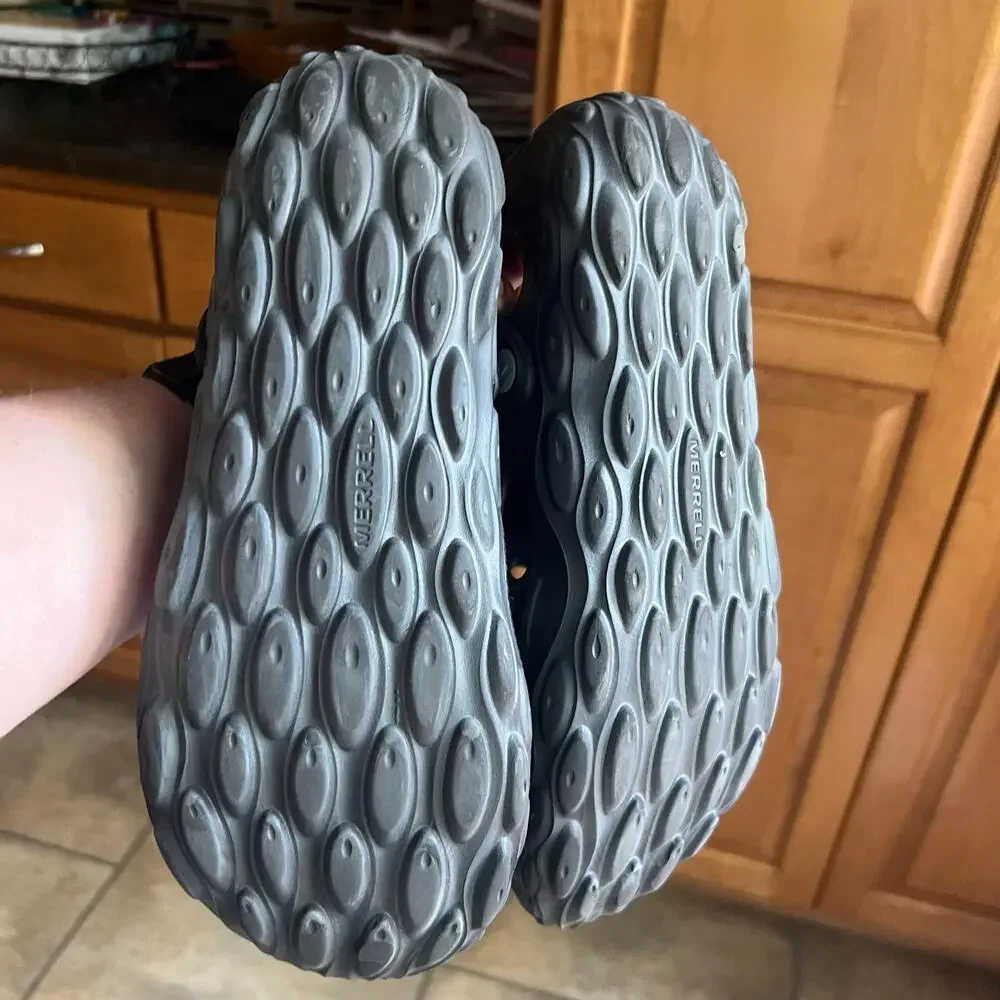 Merrell Hydro Moc Black Water Shoe Slip On Cutouts Rubber Clog M7.5 W9
